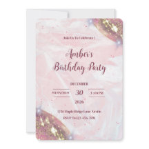 Minimalistische glitter verjaardagsuitnodiging
