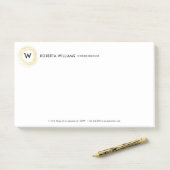 Minimalistische glittercirkel Logo Post-it® Notes (Op bureau)