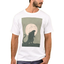 Minimalistische Godzilla Maan | Krachtige Kaiju Si