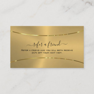 Minimalistische Gold Black Typography Referral Kaa