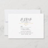 Minimalistische Gold Black Wedding RSVP Kaart (Voorkant)