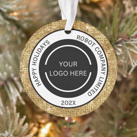 Minimalistische Gold Company Logo en naam Ornament (Boom)