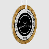 Minimalistische Gold Company Logo en naam Ornament (voorkant)