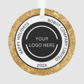 Minimalistische Gold Company Logo en naam Ornament (achterkant)