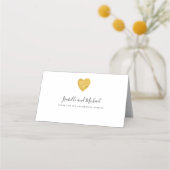 Minimalistische Gold Foil Heart Wedding (Achterkant)