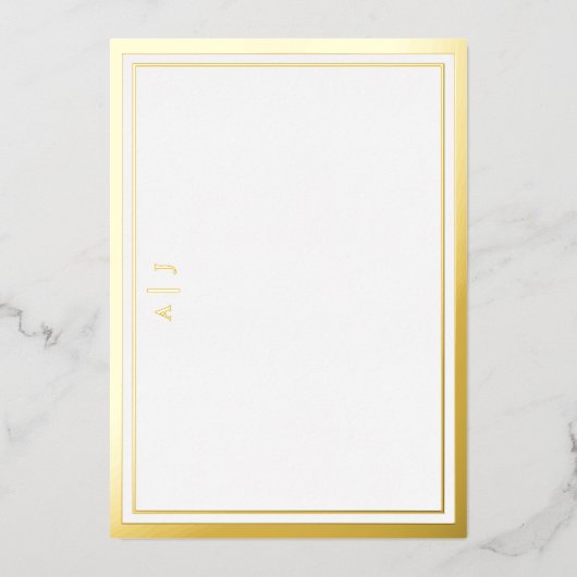 Minimalistische Gold Foil Twee Border Monogram Not Folie Uitnodiging (Voorkant)