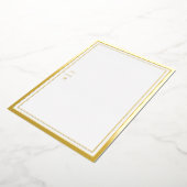 Minimalistische Gold Foil Twee Border Monogram Not Folie Uitnodiging (Gedraaid)