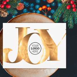 Minimalistische Gold Joy Business Logo Prettige fe Feestdagenkaart
