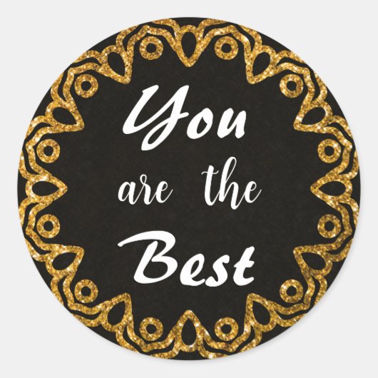 Minimalistische Gold Mandala Appreciation Stickers (Voorkant)