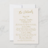 Minimalistische Gold Wedding Details Enclosure Kaa Kaart (Voorkant)