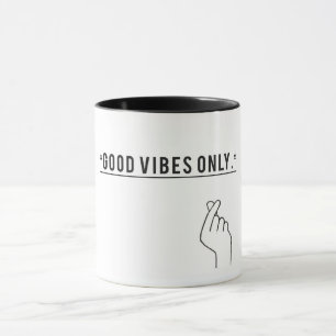 Minimalistische "Good Vibes Only" Motivatie koffie Mok