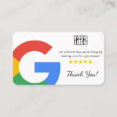 Minimalistische Google Review Sjabloon met QR-code Visitekaartje (Voorkant)
