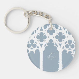 Minimalistische Gotische Elegante Typografie Blauw Sleutelhanger