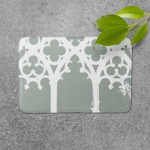 Minimalistische gotische raam Bord olijf Badmat