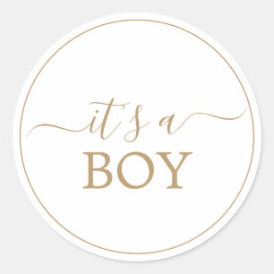 Minimalistische Goud Het Is Een Jongen Sticker