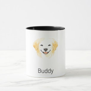 Minimalistische Goud Retriever Hond Aangepaste Naa Mok