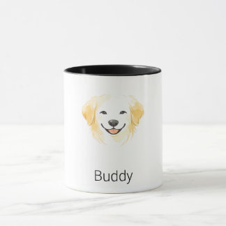 Minimalistische Goud Retriever Hond Aangepaste Naa Mok