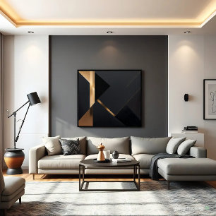 Minimalistische Goud Zwarte Geometrische Luxe Poster