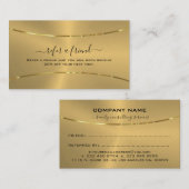 Minimalistische goud-zwarte typografie verwijskaar aanbevelingskaartje (Voorkant / Achterkant)