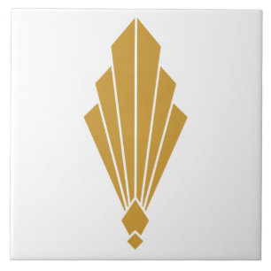 Minimalistische gouden Art Deco waaier top Tegeltje