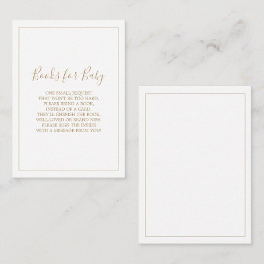 Minimalistische gouden boeken voor Baby Kaart (Voorkant / Achterkant)