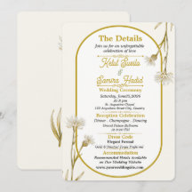 Minimalistische gouden botanische trouwdetails kaa