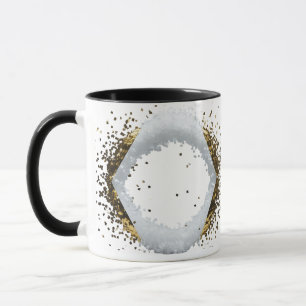 Minimalistische Gouden Diamanten Frame Witte Confe Mok