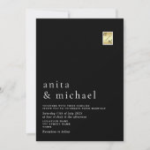 Minimalistische gouden en zwarte bruiloft kaart (Voorkant)