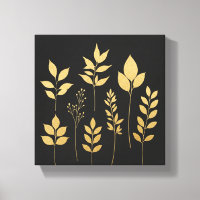 Minimalistische gouden folie botanische muur kunst