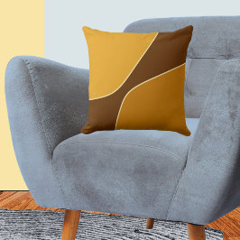 Minimalistische gouden gele en bruine kwartiervorm kussen