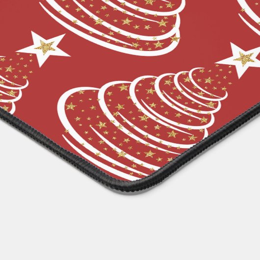 Minimalistische gouden glitter kerstbomen bureaumat (Hoek)