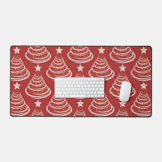 Minimalistische gouden glitter kerstbomen bureaumat (Keyboard & Muis)