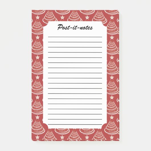 Minimalistische gouden glitter kerstbomen post-it® notes (Voorkant)