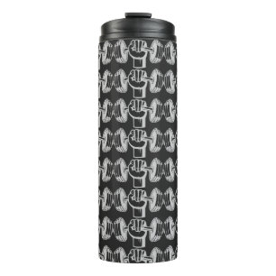 Minimalistische Gouden Hand Hef Dumbbell - Gym Sti Thermosbeker