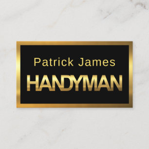 Minimalistische gouden handyman uithangbord frame visitekaartje