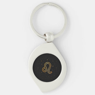 Minimalistische Gouden Leeuw Zodiac Sleutelhanger
