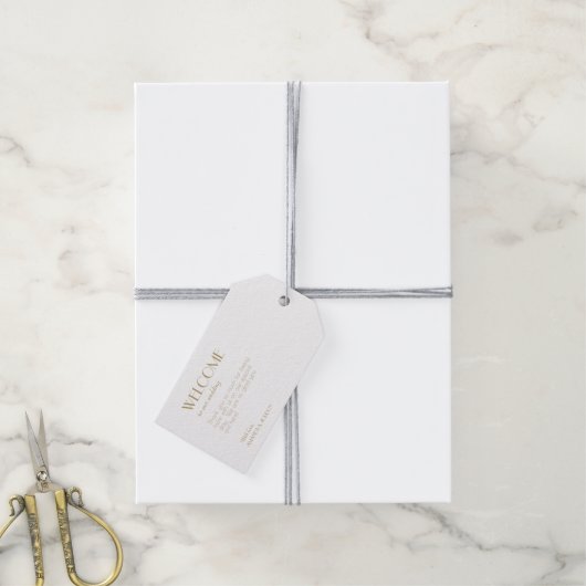 Minimalistische gouden moderne art deco bruiloft c cadeaulabel (Met Touw)