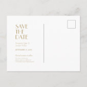 Minimalistische gouden moderne Art Deco-huwelijksa Aankondigingskaart (Achterkant)