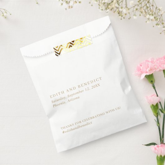 Minimalistische Gouden Moderne Bruiloft Bedankzakje (Gezegeld)