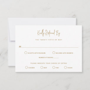 Minimalistische Gouden Moderne Bruiloft RSVP Kaartje