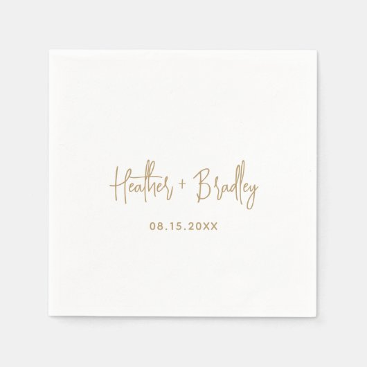 Minimalistische Gouden Moderne Bruiloft Servet (Voorkant)