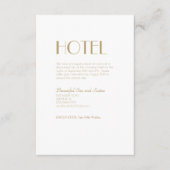 Minimalistische gouden moderne deco bruiloft accom informatiekaartje (Voorkant)