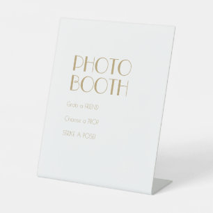 Minimalistische Gouden Moderne Deco Bruiloft Fotoc Reclamebord Met Voetstuk