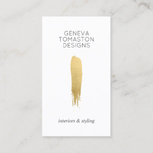 Minimalistische gouden penseelstreek Designer Logo Visitekaartje