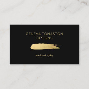 Minimalistische gouden penseelstreek designer Logo Visitekaartje