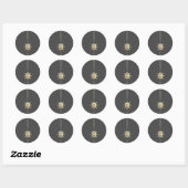 Minimalistische gouden schepen wiel ronde Sticker (Vel)