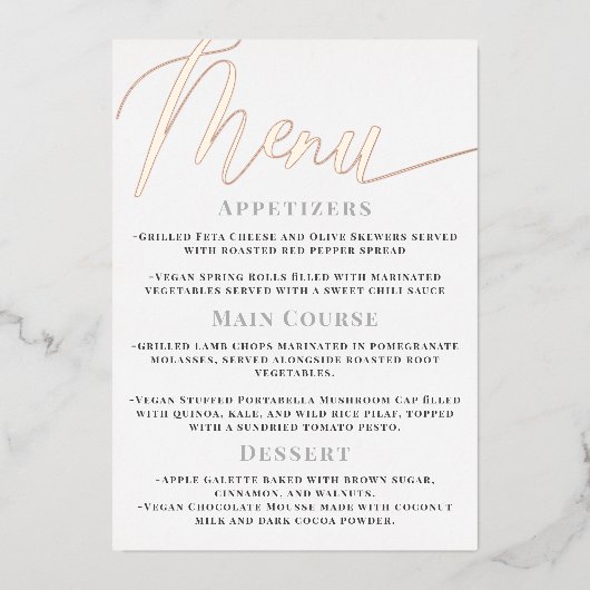 Minimalistische gouden script echt folie bruiloft folie uitnodiging (Voorkant)