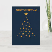 Minimalistische Gouden Ster Kerstboom Kaart