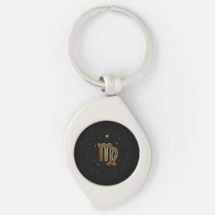 Minimalistische Gouden Virgo Zodiac Sleutelhanger