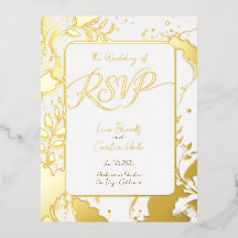 Minimalistische gouden waterverf folie RSVP